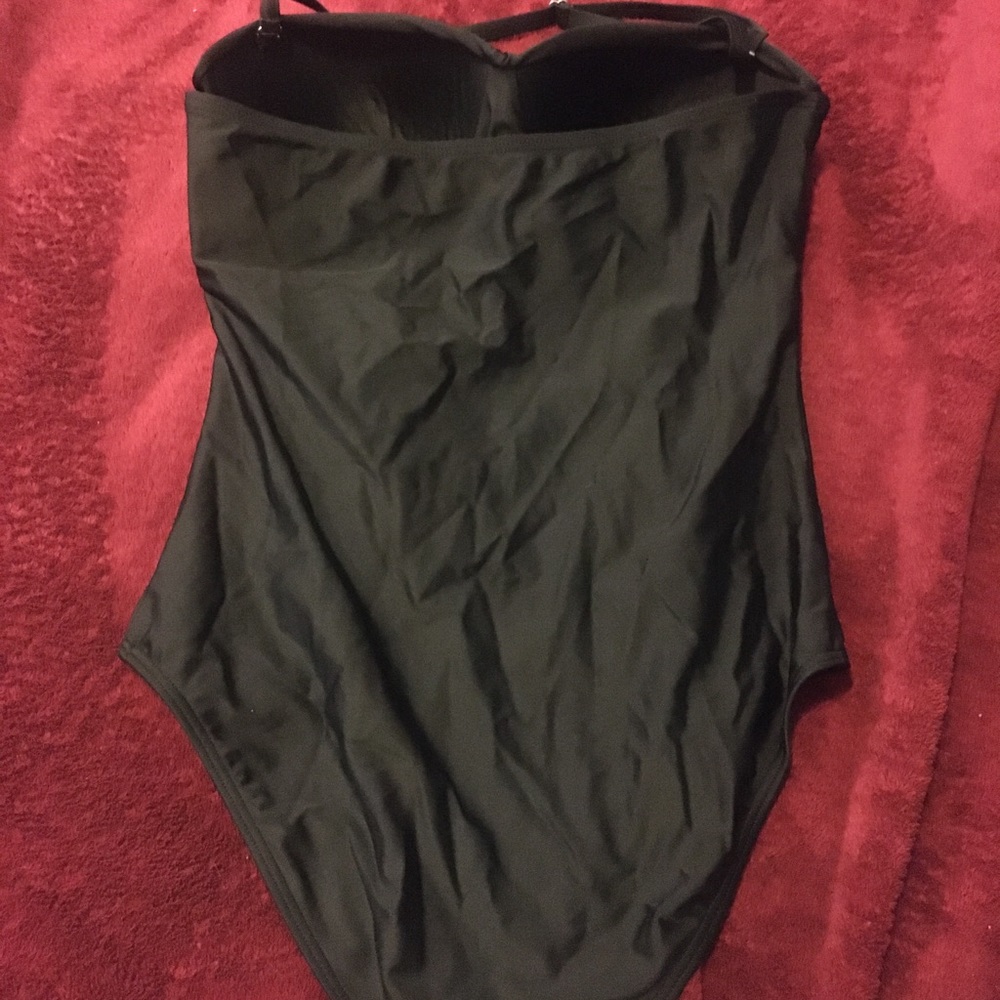 Black one piece bathing suit